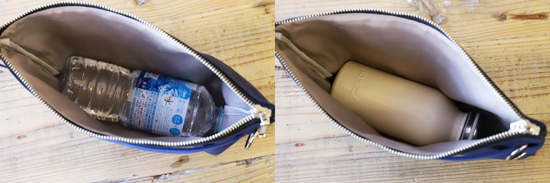 ペットボトルや小さい水筒が入るバッグ